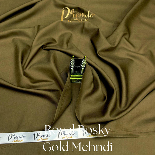 Premium Wash & Wear Bosky Finish - Gold Mehndi