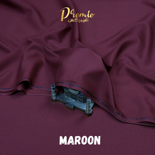 Premium Wash & Wear Bosky Finish - Maroon