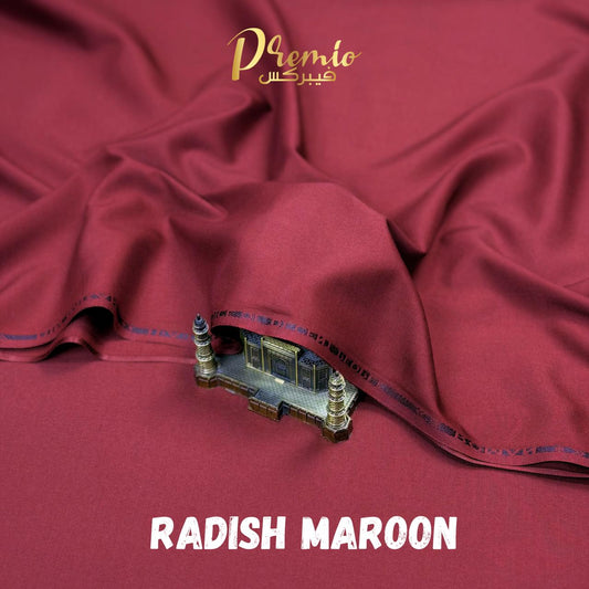 Premium Wash & Wear Bosky Finish - Radish Maroon