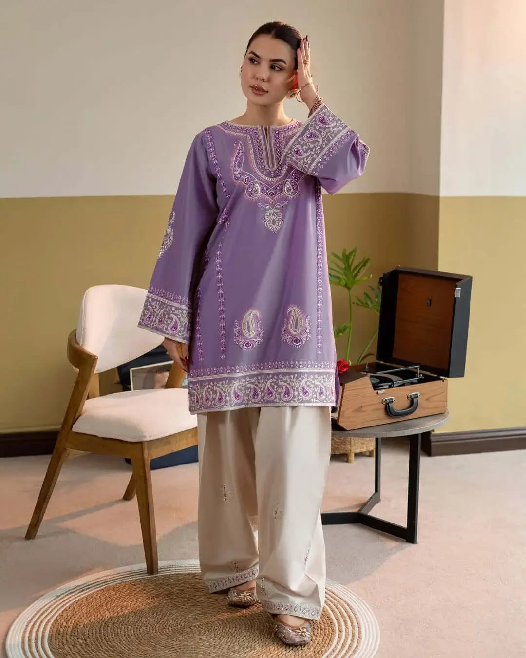 2 Piece Unstitched Heavy Embroidered Lawn Suit