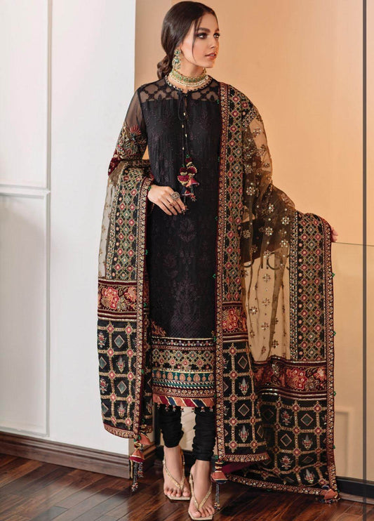 3 Piece Unstitched Heavy Embroidered Lawn Suit (Full Embroidered Organza Dupatta)