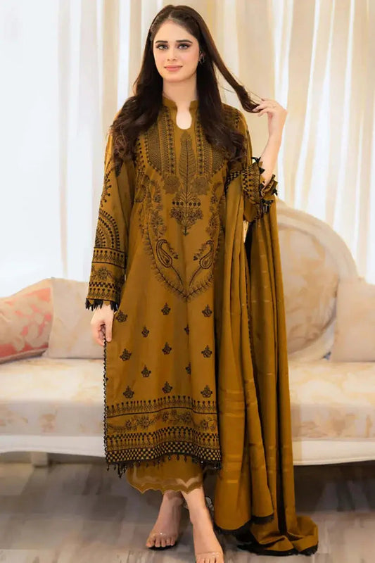 3 Piece Unstitched Heavy Embroidered Lawn Suit (Four-Sided Embroidered Lawn Dupatta)