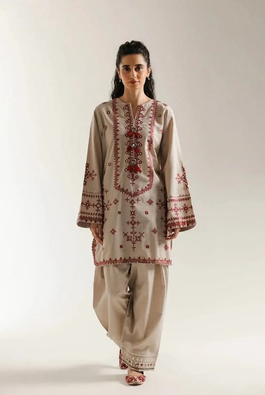 2 Piece Unstitched Heavy Embroidered Lawn Suit