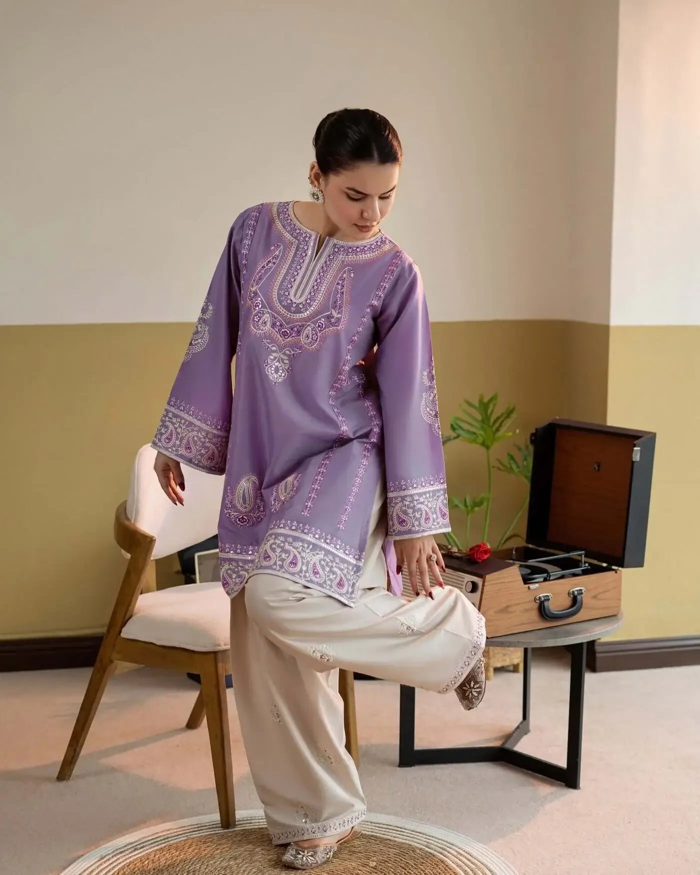 2 Piece Unstitched Heavy Embroidered Lawn Suit